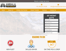 Tablet Screenshot of ambalataxiservice.com